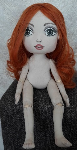 Текстильные куклы ручной работы, Рыжеволосая красавица.